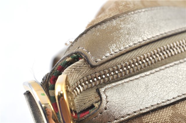 Authentic GUCCI Abbey Shoulder Hand Bag GG Canvas Leather 153025 Beige J6410