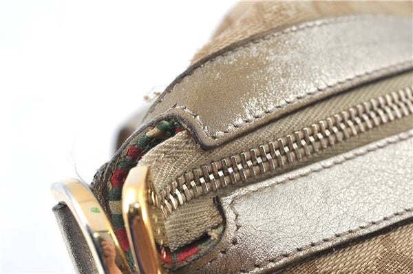 Authentic GUCCI Abbey Shoulder Hand Bag GG Canvas Leather 153025 Beige J6410