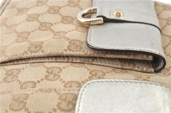 Authentic GUCCI Abbey Shoulder Hand Bag GG Canvas Leather 153025 Beige J6410