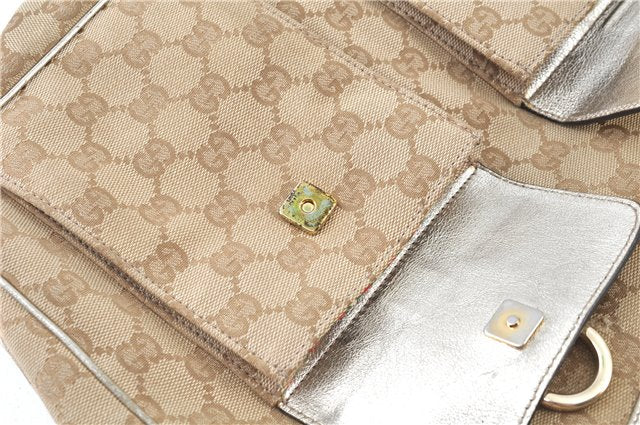 Authentic GUCCI Abbey Shoulder Hand Bag GG Canvas Leather 153025 Beige J6410