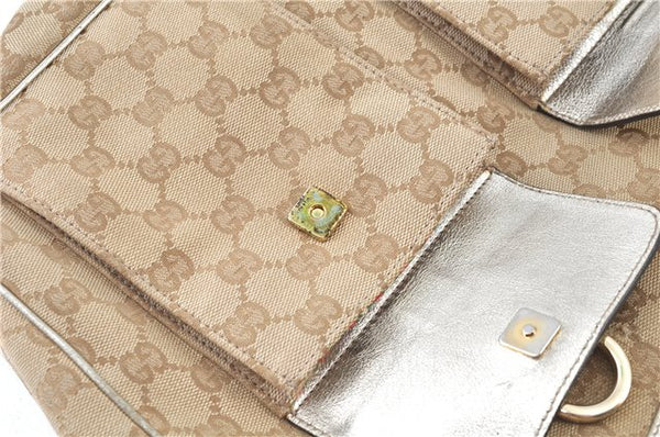 Authentic GUCCI Abbey Shoulder Hand Bag GG Canvas Leather 153025 Beige J6410