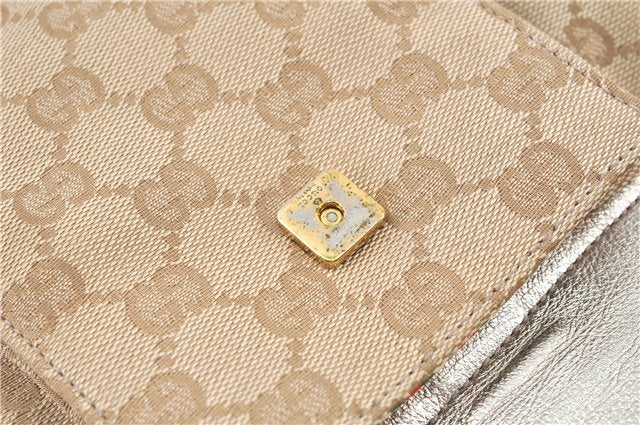 Authentic GUCCI Abbey Shoulder Hand Bag GG Canvas Leather 153025 Beige J6410