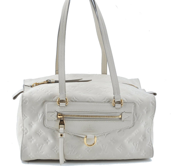 Auth Louis Vuitton Monogram Empreinte Anspire Shoulder Hand Bag White LV J6412