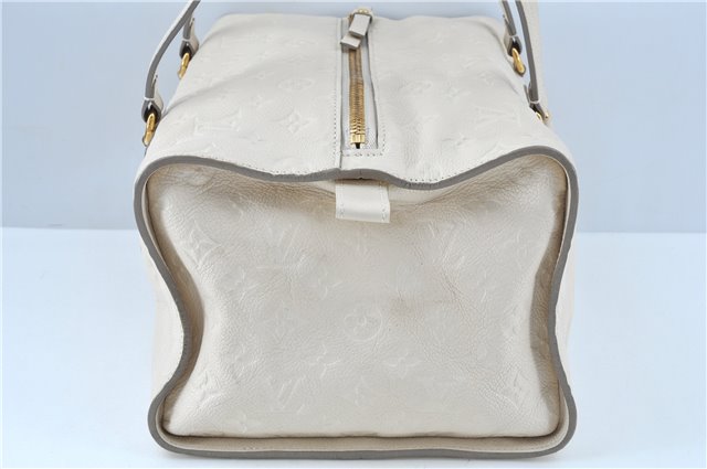 Auth Louis Vuitton Monogram Empreinte Anspire Shoulder Hand Bag White LV J6412