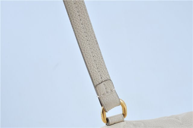 Auth Louis Vuitton Monogram Empreinte Anspire Shoulder Hand Bag White LV J6412