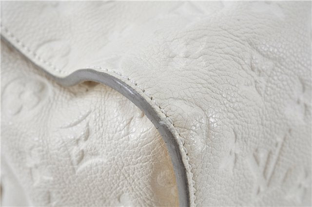 Auth Louis Vuitton Monogram Empreinte Anspire Shoulder Hand Bag White LV J6412