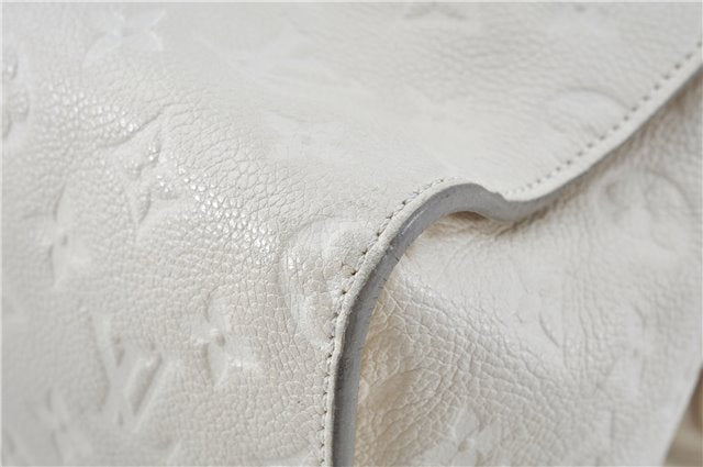 Auth Louis Vuitton Monogram Empreinte Anspire Shoulder Hand Bag White LV J6412