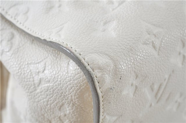Auth Louis Vuitton Monogram Empreinte Anspire Shoulder Hand Bag White LV J6412