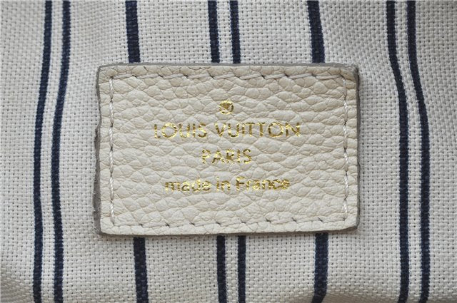 Auth Louis Vuitton Monogram Empreinte Anspire Shoulder Hand Bag White LV J6412