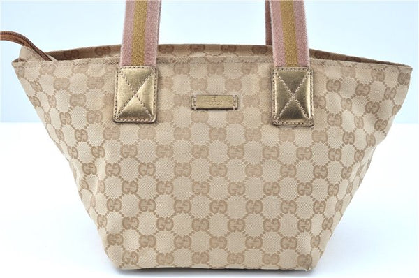 Auth GUCCI Sherry Line Shoulder Tote Bag GG Canvas Leather 131228 Beige J6414