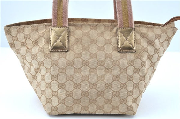 Auth GUCCI Sherry Line Shoulder Tote Bag GG Canvas Leather 131228 Beige J6414