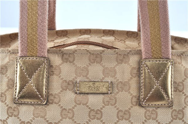 Auth GUCCI Sherry Line Shoulder Tote Bag GG Canvas Leather 131228 Beige J6414