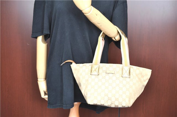 Auth GUCCI Sherry Line Shoulder Tote Bag GG Canvas Leather 131228 Beige J6414