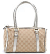 Authentic GUCCI Abbey Shoulder Hand Boston Bag GG Canvas Leather Beige J6416