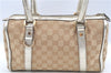 Authentic GUCCI Abbey Shoulder Hand Boston Bag GG Canvas Leather Beige J6416