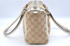 Authentic GUCCI Abbey Shoulder Hand Boston Bag GG Canvas Leather Beige J6416