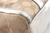 Authentic GUCCI Abbey Shoulder Hand Boston Bag GG Canvas Leather Beige J6416