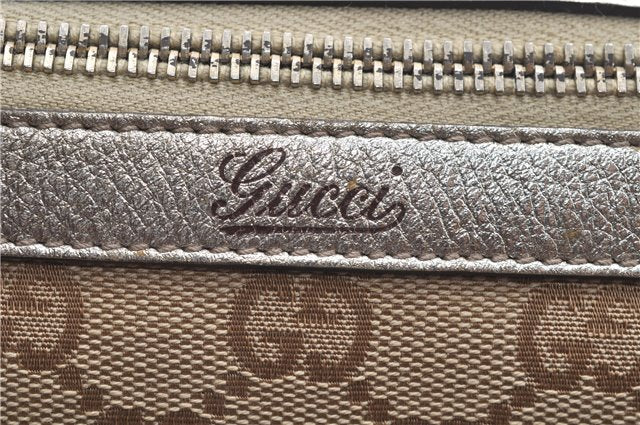 Authentic GUCCI Abbey Shoulder Hand Boston Bag GG Canvas Leather Beige J6416