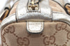 Authentic GUCCI Abbey Shoulder Hand Boston Bag GG Canvas Leather Beige J6416