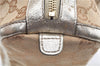Authentic GUCCI Abbey Shoulder Hand Boston Bag GG Canvas Leather Beige J6416