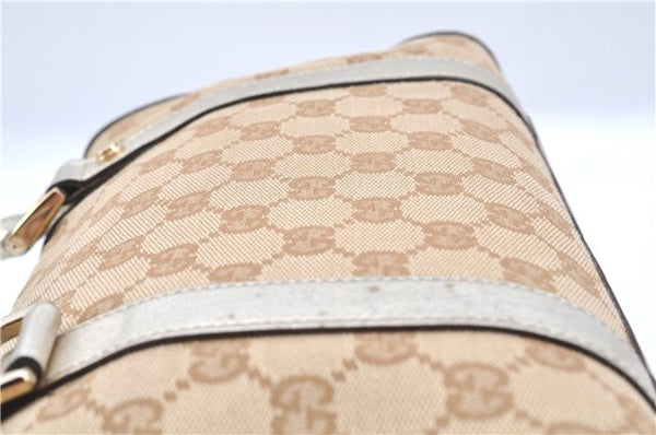Authentic GUCCI Abbey Shoulder Hand Boston Bag GG Canvas Leather Beige J6416