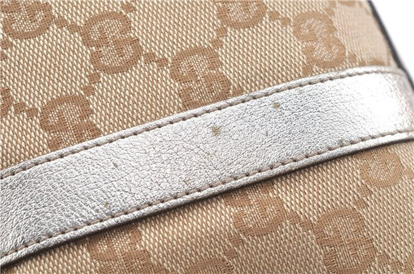 Authentic GUCCI Abbey Shoulder Hand Boston Bag GG Canvas Leather Beige J6416