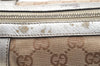 Authentic GUCCI Abbey Shoulder Hand Boston Bag GG Canvas Leather Beige J6416