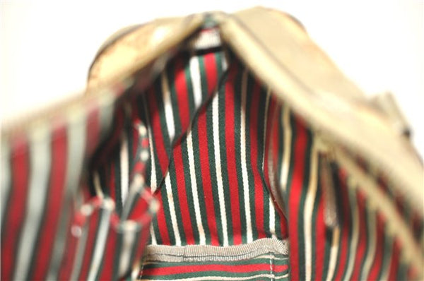 Authentic GUCCI Abbey Shoulder Hand Boston Bag GG Canvas Leather Beige J6416