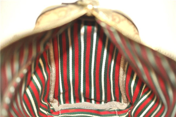 Authentic GUCCI Abbey Shoulder Hand Boston Bag GG Canvas Leather Beige J6416