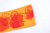 Authentic HERMES Twilly Scarf Carriage Motif Silk Orange J6433