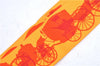 Authentic HERMES Twilly Scarf Carriage Motif Silk Orange J6433