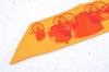 Authentic HERMES Twilly Scarf Carriage Motif Silk Orange J6433