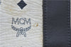 Authentic MCM Leather Travel Boston Bag White Black J6470