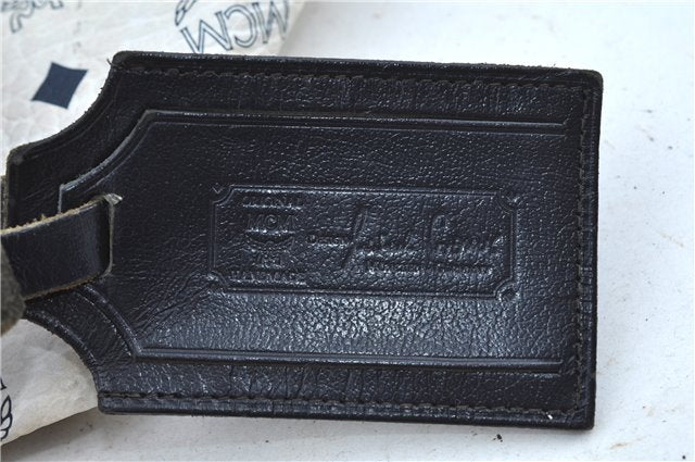Authentic MCM Leather Travel Boston Bag White Black J6470