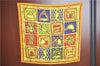 Authentic HERMES Carre 65 Scarf "Le Boubou H" Silk Red Orange Yellow J6477