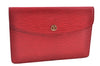 Authentic Louis Vuitton Epi Montaigne 23 Clutch Hand Bag Red M52667 LV J6515