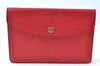 Authentic Louis Vuitton Epi Montaigne 23 Clutch Hand Bag Red M52667 LV J6515