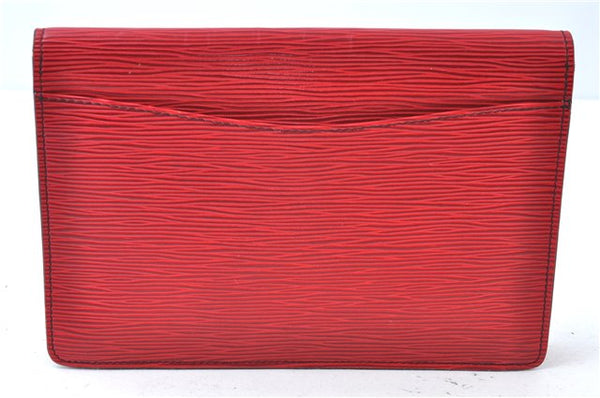 Authentic Louis Vuitton Epi Montaigne 23 Clutch Hand Bag Red M52667 LV J6515