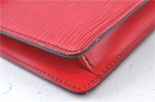 Authentic Louis Vuitton Epi Montaigne 23 Clutch Hand Bag Red M52667 LV J6515