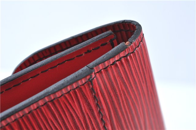 Authentic Louis Vuitton Epi Montaigne 23 Clutch Hand Bag Red M52667 LV J6515