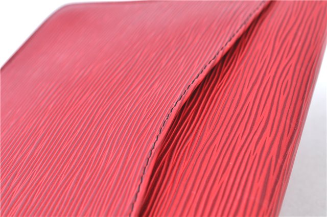 Authentic Louis Vuitton Epi Montaigne 23 Clutch Hand Bag Red M52667 LV J6515