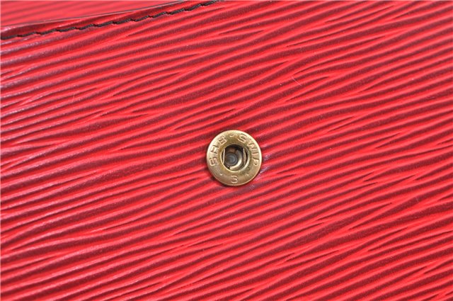 Authentic Louis Vuitton Epi Montaigne 23 Clutch Hand Bag Red M52667 LV J6515