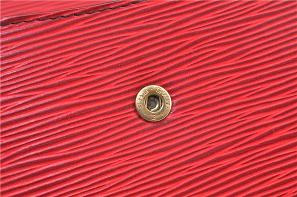 Authentic Louis Vuitton Epi Montaigne 23 Clutch Hand Bag Red M52667 LV J6515