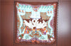 Authentic HERMES Carre 90 Scarf "LE PARADIS DU ROY" Silk Brown Light Blue J6524