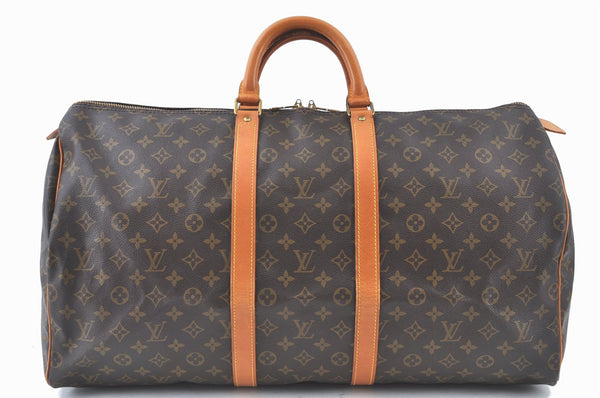 Authentic Louis Vuitton Monogram Keepall 55 Travel Boston Bag M41424 LV J6558