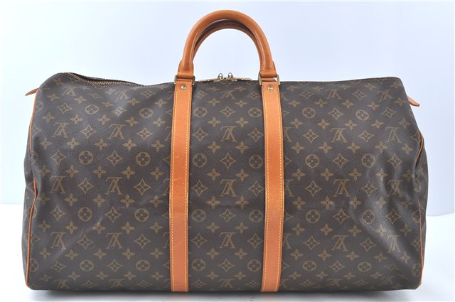 Authentic Louis Vuitton Monogram Keepall 55 Travel Boston Bag M41424 LV J6558