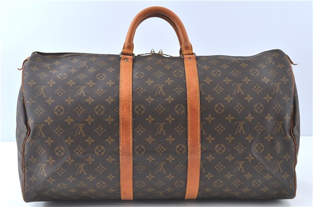 Authentic Louis Vuitton Monogram Keepall 55 Travel Boston Bag M41424 LV J6559