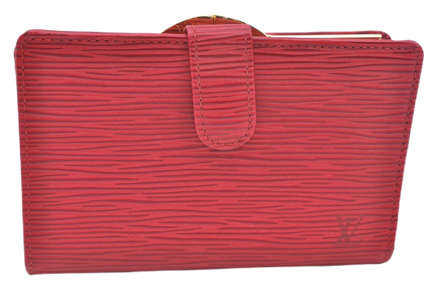 Authentic Louis Vuitton Epi Portefeuille Viennois Wallet Red M63247 LV J6587