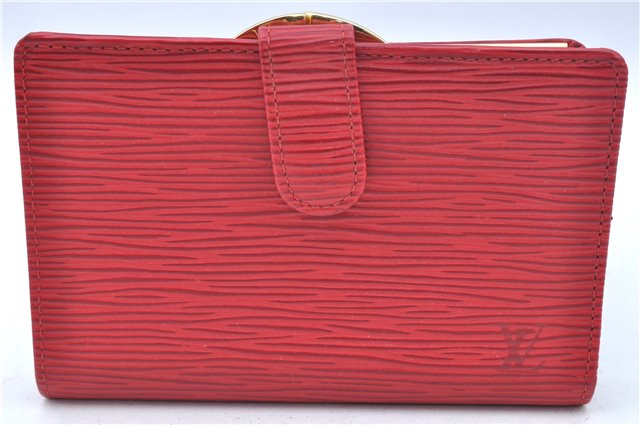 Authentic Louis Vuitton Epi Portefeuille Viennois Wallet Red M63247 LV J6587