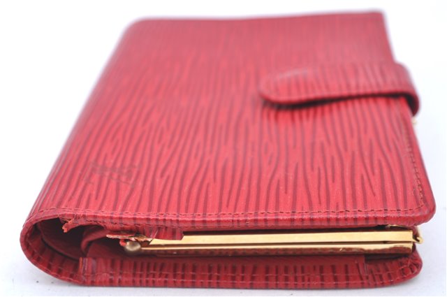 Authentic Louis Vuitton Epi Portefeuille Viennois Wallet Red M63247 LV J6587